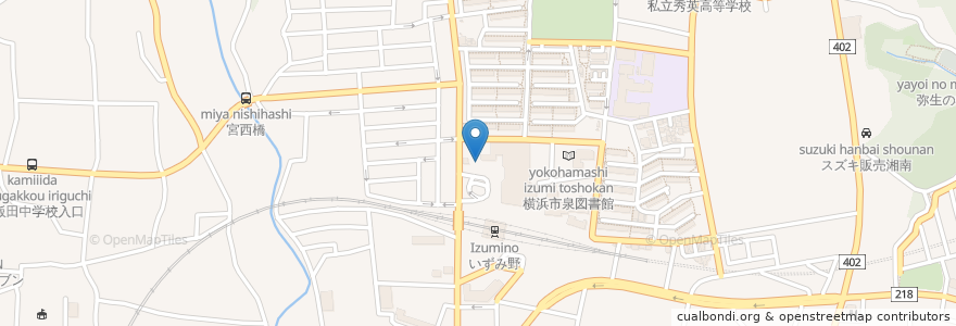 Mapa de ubicacion de ど根性キッチン en Japonya, 神奈川県, 横浜市, 泉区.