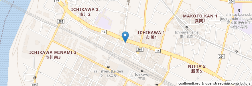 Mapa de ubicacion de 市川歯科医院 en Japan, 千葉県, 市川市.