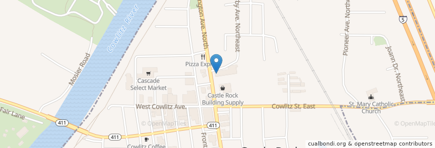 Mapa de ubicacion de Castle Rock Bakery en United States, Washington, Cowlitz County, Castle Rock.