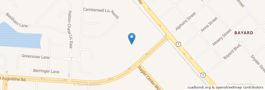 Mapa de ubicacion de Tony Roma's en 미국, 플로리다주, Duval County, 잭슨빌.