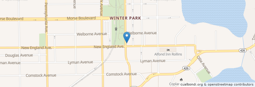 Mapa de ubicacion de The Wine Room en Amerika Syarikat, Florida, Orange County, Winter Park.