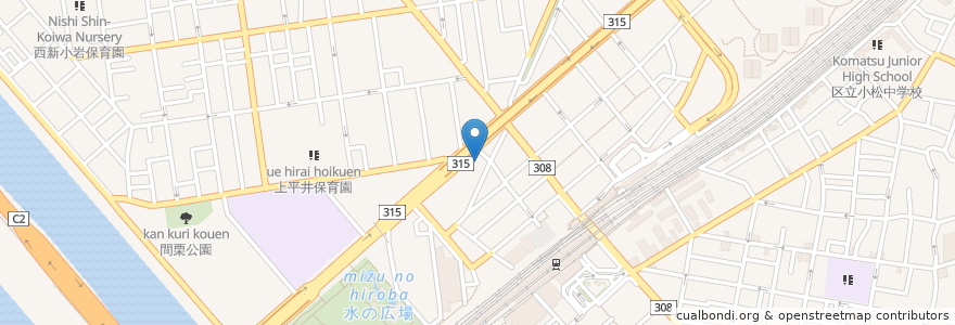 Mapa de ubicacion de 新小岩駅北口サイクルパーキング en 일본, 도쿄도, 葛飾区.