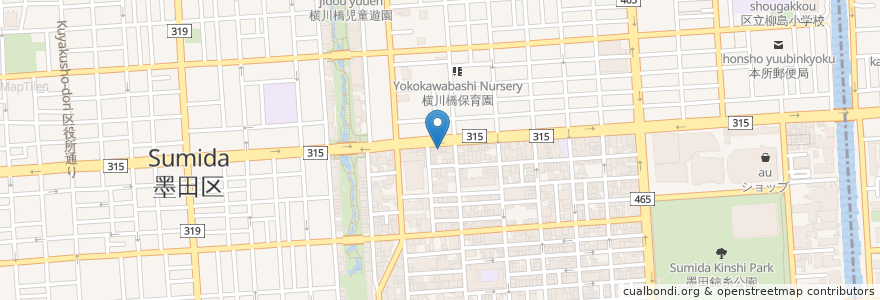 Mapa de ubicacion de Sorenari en 日本, 东京都/東京都, 墨田区.