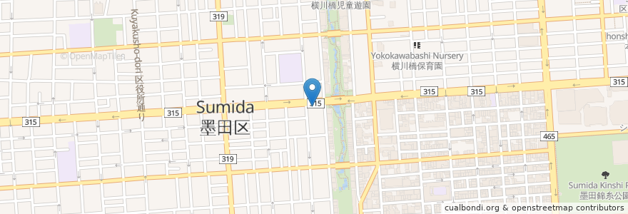 Mapa de ubicacion de らーめん山小屋 en 日本, 東京都, 墨田区.
