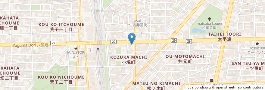 Mapa de ubicacion de 備長扇屋 en Japón, Prefectura De Aichi, Nagoya, 中川区.