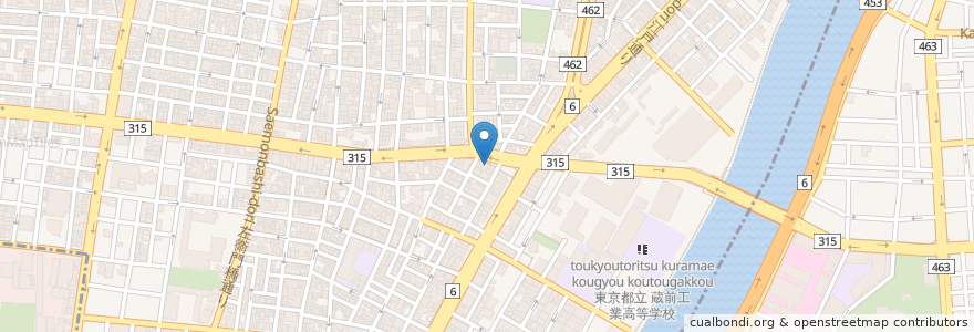 Mapa de ubicacion de にじネパール＆インドレストラン en 日本, 東京都, 台東区.