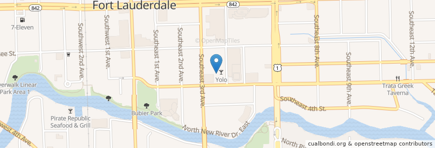 Mapa de ubicacion de O Lounge en Stati Uniti D'America, Florida, Broward County, Fort Lauderdale.