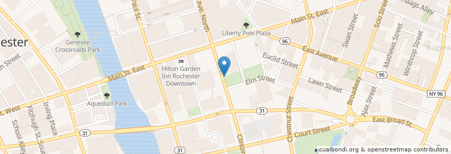 Mapa de ubicacion de Midtown Commons en United States, New York, Monroe County, Rochester.