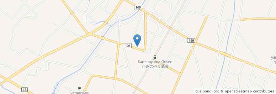 Mapa de ubicacion de 魚民 かみのやま温泉西口駅前店 en Japón, Prefectura De Yamagata, 上山市.