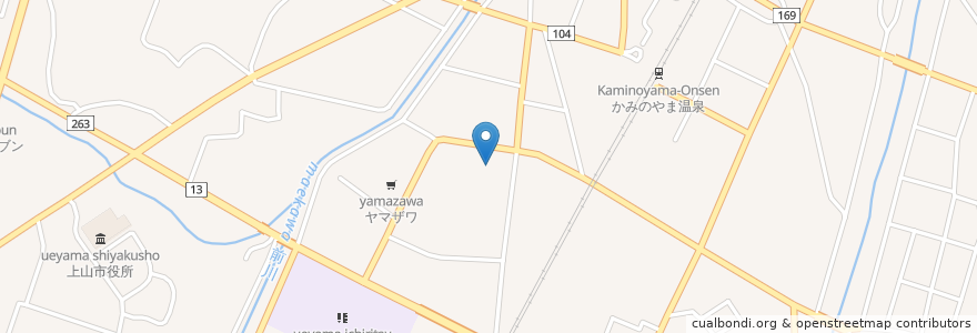 Mapa de ubicacion de 旬彩料理いなり en Japan, Präfektur Yamagata, 上山市.