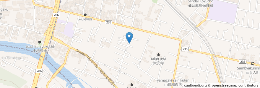 Mapa de ubicacion de あしだて動物病院 en 日本, 宮城県, 仙台市.