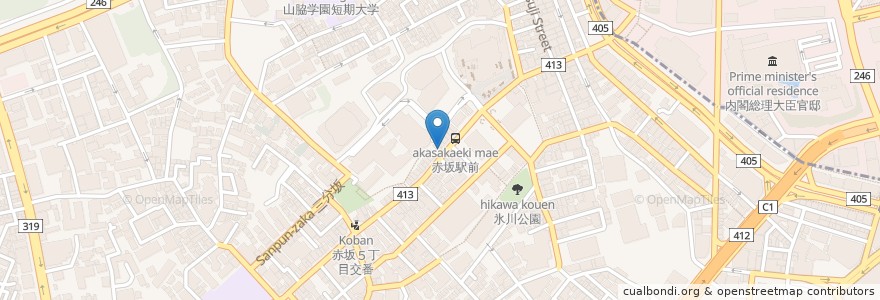 Mapa de ubicacion de 東京らーめん en 日本, 東京都, 港区.