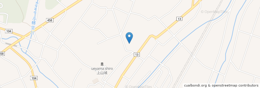 Mapa de ubicacion de 観音寺 en 日本, 山形県, 上山市.