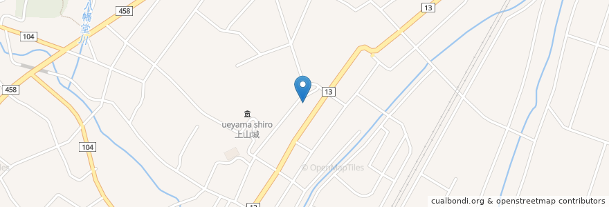 Mapa de ubicacion de 渋谷医院 en Japan, Yamagata Prefecture, Kaminoyama.