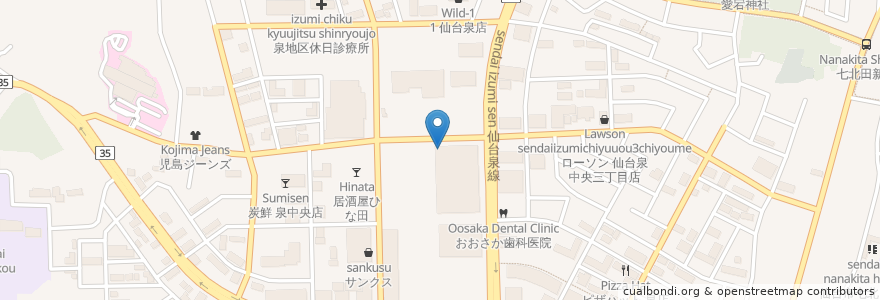 Mapa de ubicacion de ドトールコーヒー en 일본, 미야기현, 仙台市, 泉区.