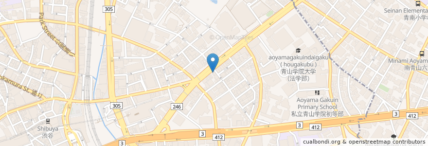 Mapa de ubicacion de クオール薬局 en 日本, 東京都, 渋谷区.