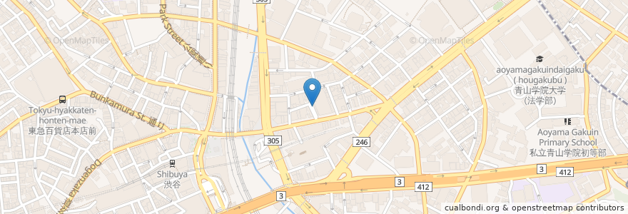 Mapa de ubicacion de 日米英語学院 en Jepun, 東京都, 渋谷区.