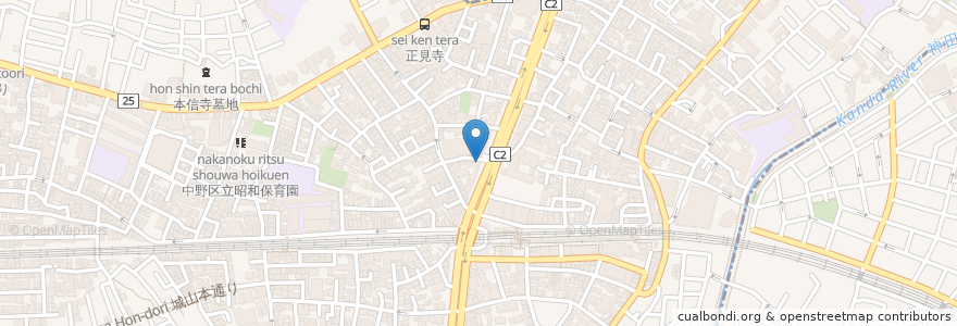 Mapa de ubicacion de あおきクリニック en 일본, 도쿄도, 中野区.
