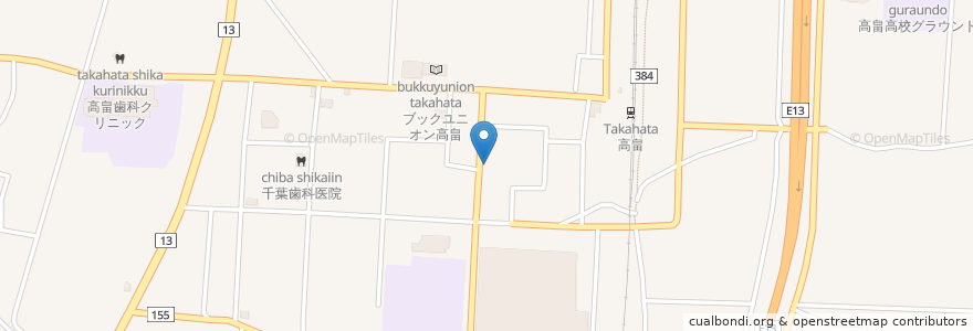 Mapa de ubicacion de 山海鮮なか川 en Japão, 山形県, 東置賜郡, 高畠町.