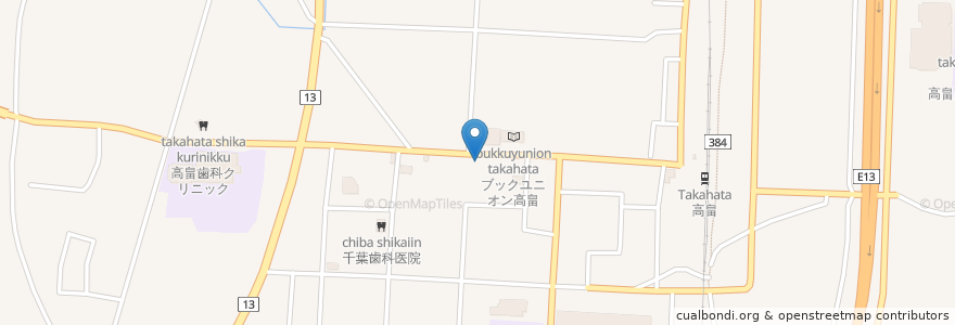 Mapa de ubicacion de 山形第一信用組合 糠野目支店 en Giappone, Prefettura Di Yamagata, 東置賜郡, 高畠町.