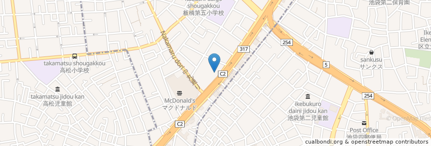 Mapa de ubicacion de 金子歯科 en Japon, Tokyo, 板橋区, 豊島区.