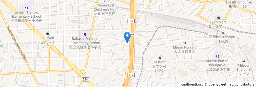 Mapa de ubicacion de とっしん屋 en Japão, Tóquio, 板橋区.