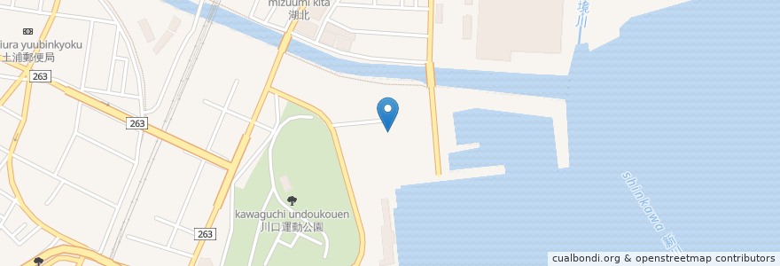Mapa de ubicacion de 遊覧船乗場 en Japonya, 茨城県, 土浦市.