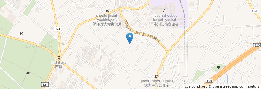 Mapa de ubicacion de 歯科中北クリニック en 日本, 東京都, 調布市.