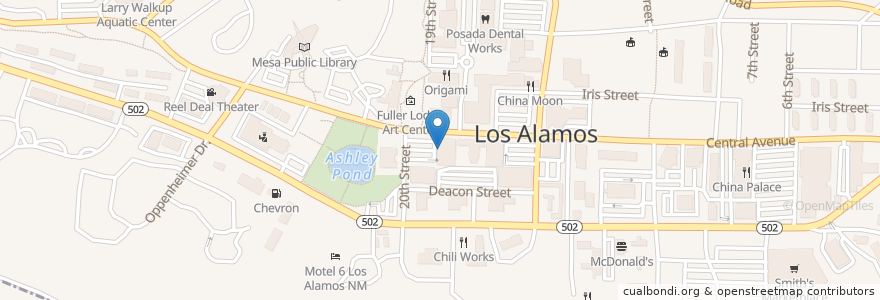 Mapa de ubicacion de Ruby K's Sandwich Shop en United States, New Mexico, Los Alamos County, Los Alamos.