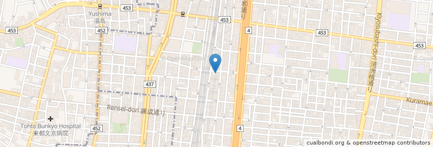Mapa de ubicacion de 鳥貴族 en Japonya, 東京都, 台東区.