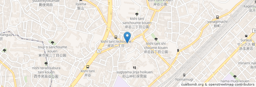 Mapa de ubicacion de 岸谷歯科 en 日本, 神奈川県, 横浜市, 鶴見区.