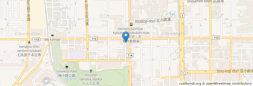 Mapa de ubicacion de ふじた医院 en Japón, Prefectura De Kioto, Kioto, 下京区.