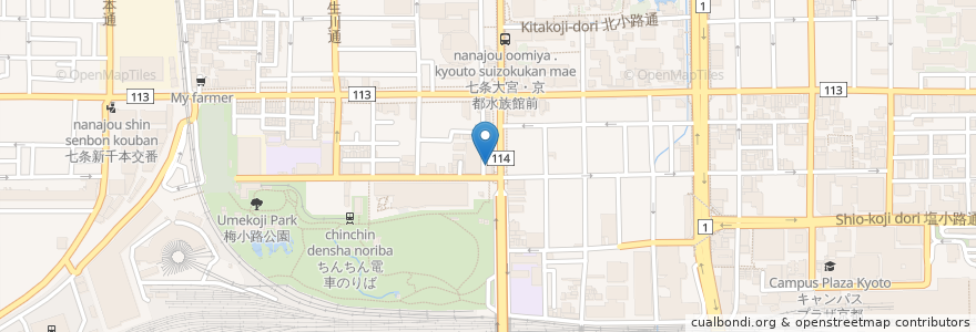 Mapa de ubicacion de 都野菜賀茂 en اليابان, 京都府, 京都市, 下京区.