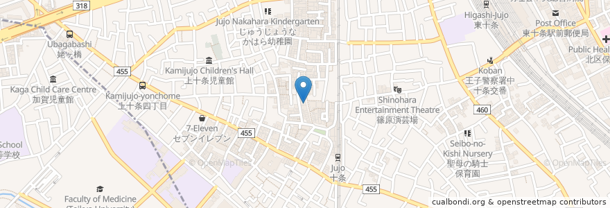 Mapa de ubicacion de 梅の木 en 日本, 東京都, 北区.