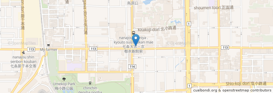 Mapa de ubicacion de SUN BEAM en Japonya, 京都府, 京都市, 下京区.