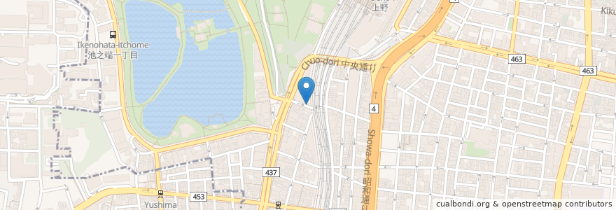 Mapa de ubicacion de 下町バール 京金 en اليابان, 東京都, 台東区.