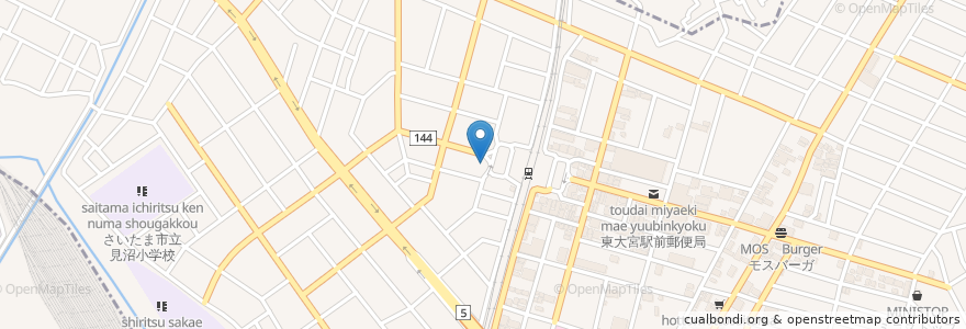 Mapa de ubicacion de なか卯 en 日本, 埼玉县, 埼玉市, 見沼区.