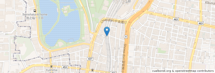 Mapa de ubicacion de もつ焼 大統領 en Jepun, 東京都, 台東区.