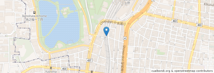 Mapa de ubicacion de 珍々軒 en ژاپن, 東京都, 台東区.