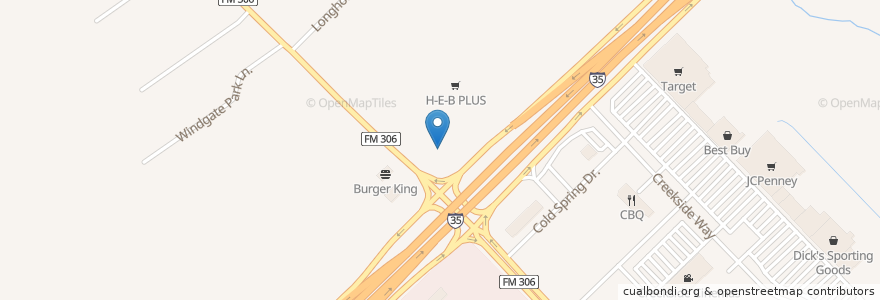 Mapa de ubicacion de In-N-Out Burger en United States, Texas, New Braunfels, Comal County.
