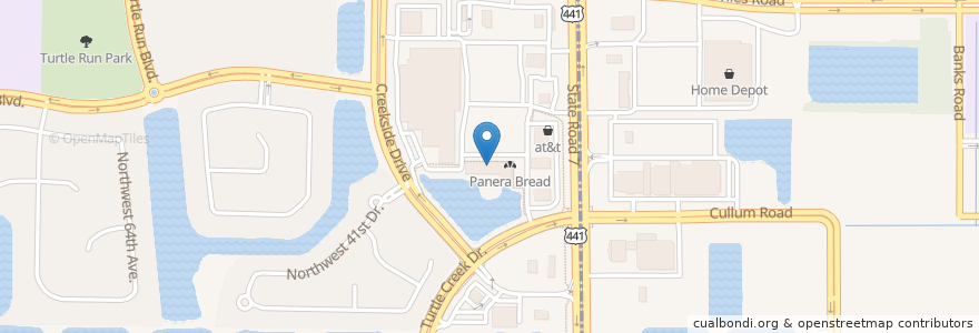Mapa de ubicacion de Falafel Gourmet en 미국, 플로리다주, Broward County, Coral Springs.