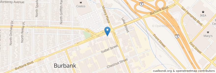 Mapa de ubicacion de El Pollo Gordo en 美利坚合众国/美利堅合眾國, 加利福尼亚州/加利福尼亞州, 洛杉矶县, Burbank.