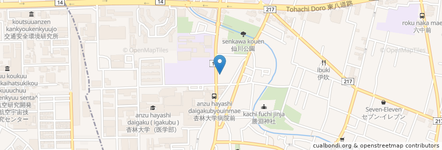 Mapa de ubicacion de アットパーク杏林大学病院前 en 日本, 東京都, 三鷹市.
