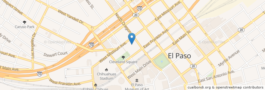 Mapa de ubicacion de El Paso Public Library - Main Branch en ایالات متحده آمریکا, تگزاس, El Paso County, El Paso.