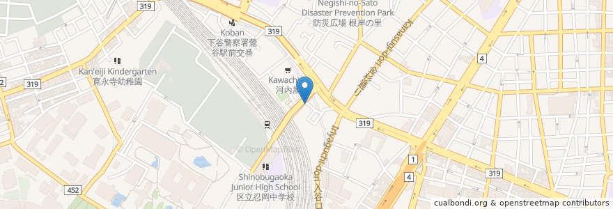 Mapa de ubicacion de ルンビニ en Jepun, 東京都, 台東区.