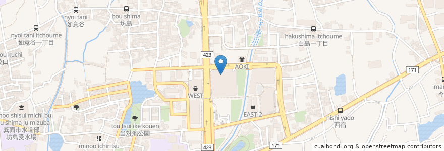 Mapa de ubicacion de 맥도날드 en 일본, 오사카부, 箕面市.