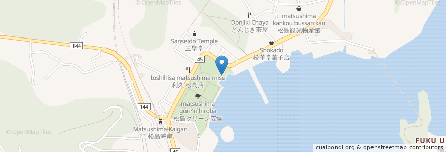 Mapa de ubicacion de 観瀾亭 en اليابان, 宮城県, 宮城郡, 松島町.