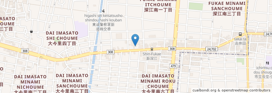 Mapa de ubicacion de すけ蔵 en 일본, 오사카부, 오사카, 東成区.