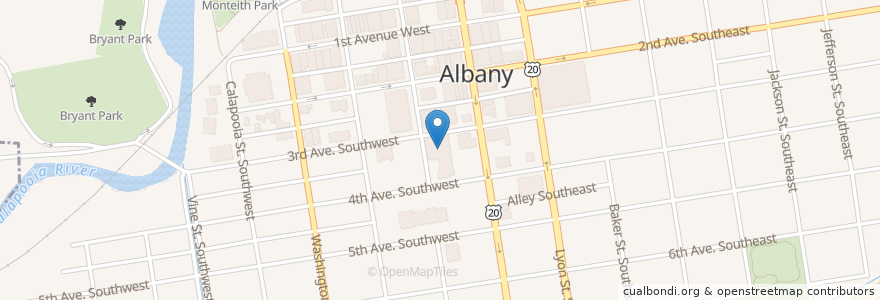Mapa de ubicacion de City Hall en アメリカ合衆国, オレゴン州, Linn County, Albany.