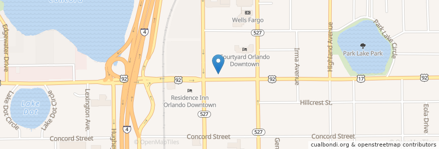 Mapa de ubicacion de Enterprise en Amerika Syarikat, Florida, Orange County, Orlando.